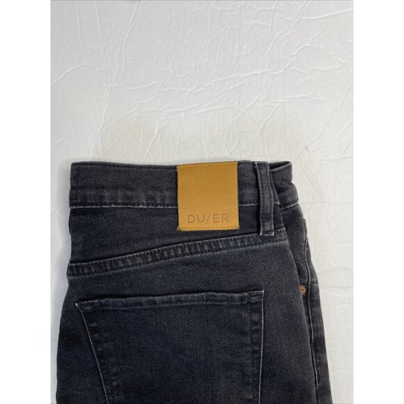 Duer Mens 30x27 Black Denim Jeans Button Fly Skinny Leg - Picture 2 of 6